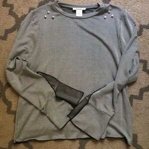 Strip long sleeve top
